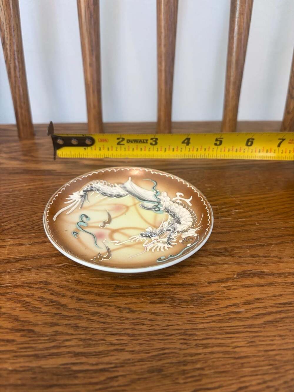 Vintage Japanese Moriage Dragon Small Plate Trinket Dish